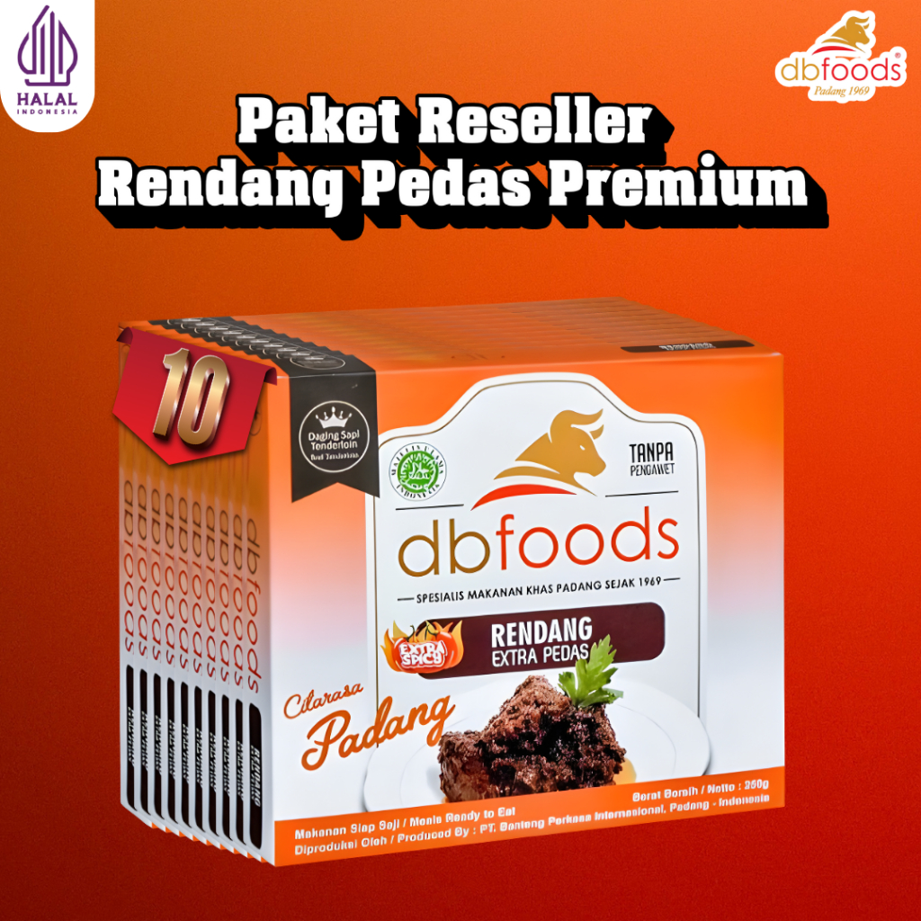 

DBFOODS Rendang Pedas Premium Paket Reseller Siap Makan Praktis