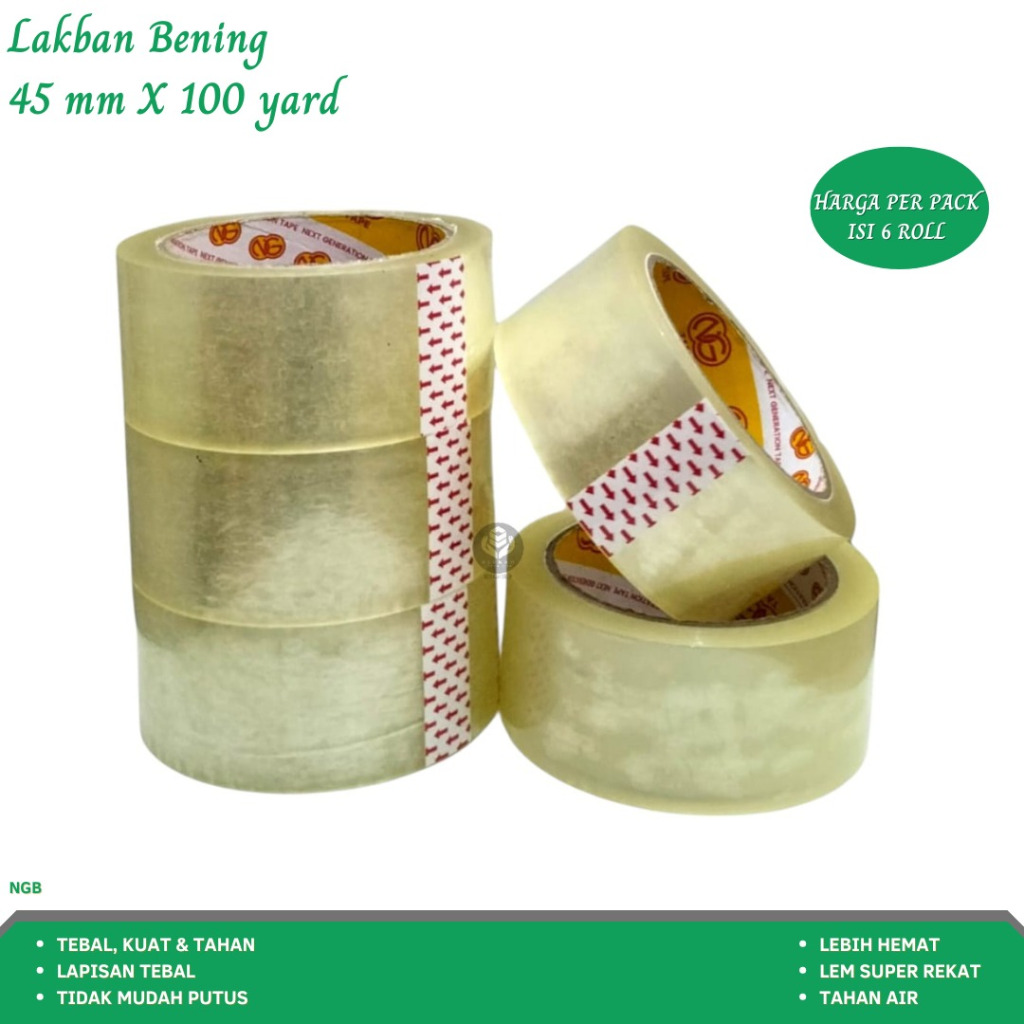 

Lakban Bening Lakban Coklat Lakban Uk. 45 mm x 100 Yard (Isi 6 Pcs-NGB)