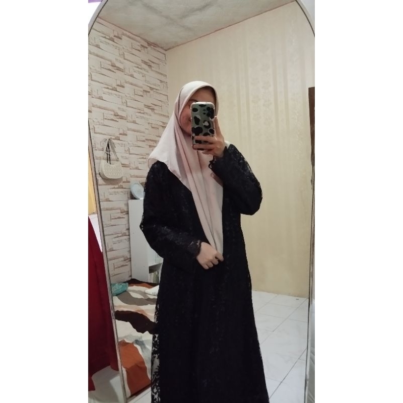 gamis hitam brukat