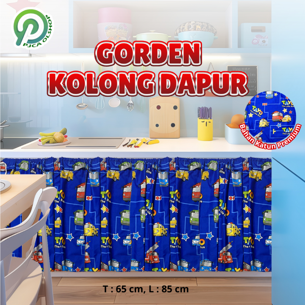 Gorden Kolong Dapur Tirai Untuk Menutupi Bawah Dapur Berbagai Motif