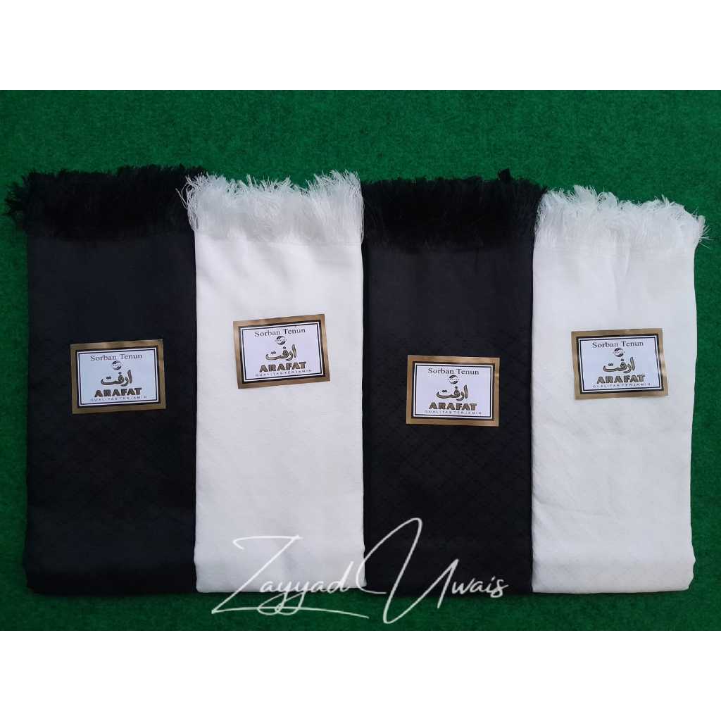 Sorban Arafat Hitam Putih-Surban Khas Arab Souvenir Umroh Haji