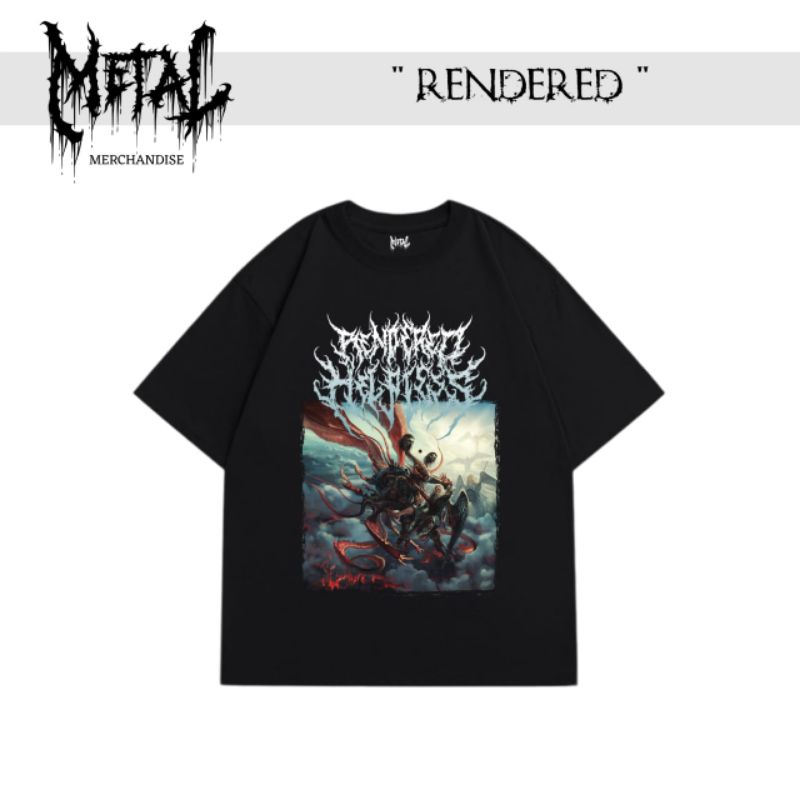 promo kaos rendered band metal luar negeri original