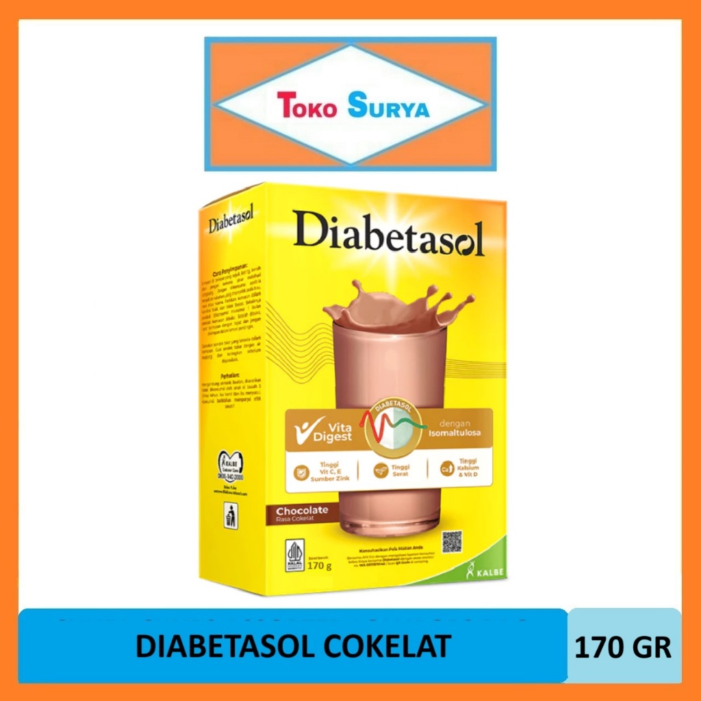 

Diabetasol Vita Digest Chocolate Susu Nutrisi Khusus Diabetes Rasa Cokelat 170 Gr