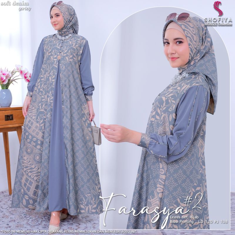 FARASYA SET HIJAB |GAMIS MURAH |GAMIS MOTIF| GAMIS JUMBO | DRES JUMBO | DRES MOTIF | DRESS MURAH | B