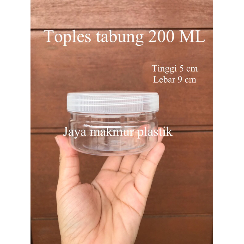 Toples tabung cylinder 200 ml - toples jar plastik 200 ml