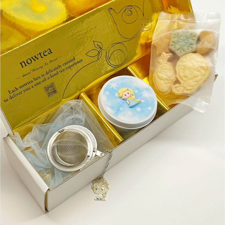

Nowtea Cookies and Tea Pairing Set | Frozen Tea & Butter Cookies | Christmas Tea Hampers Natal