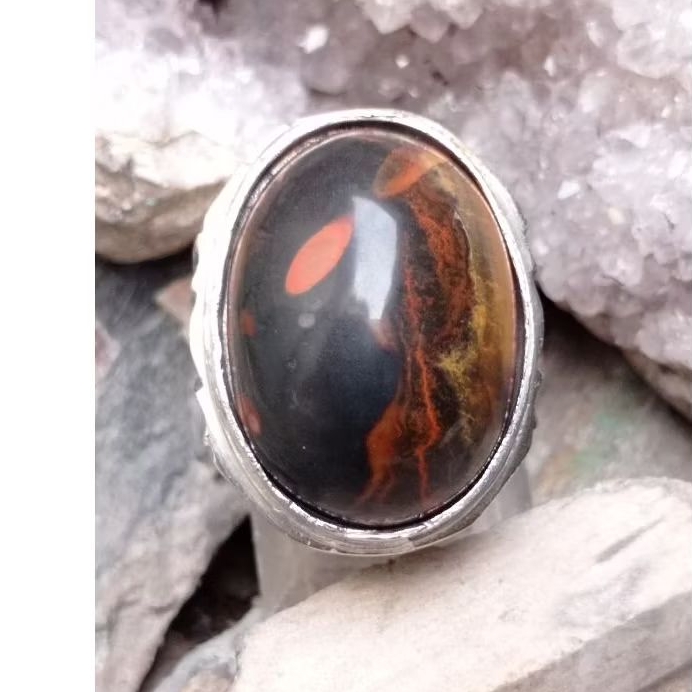 Cincin batu akik natural pancawarna Garut klasik jenong indah dan sakral