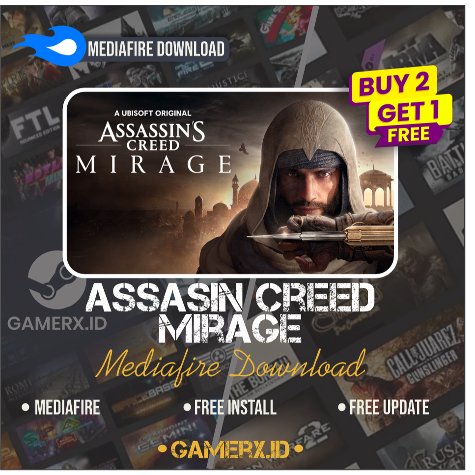 ASSASIN CREED MIRAGE (MEDIAFIRE DOWNLOAD)  BUY 2 GET 1 + UPDATE TERBARU