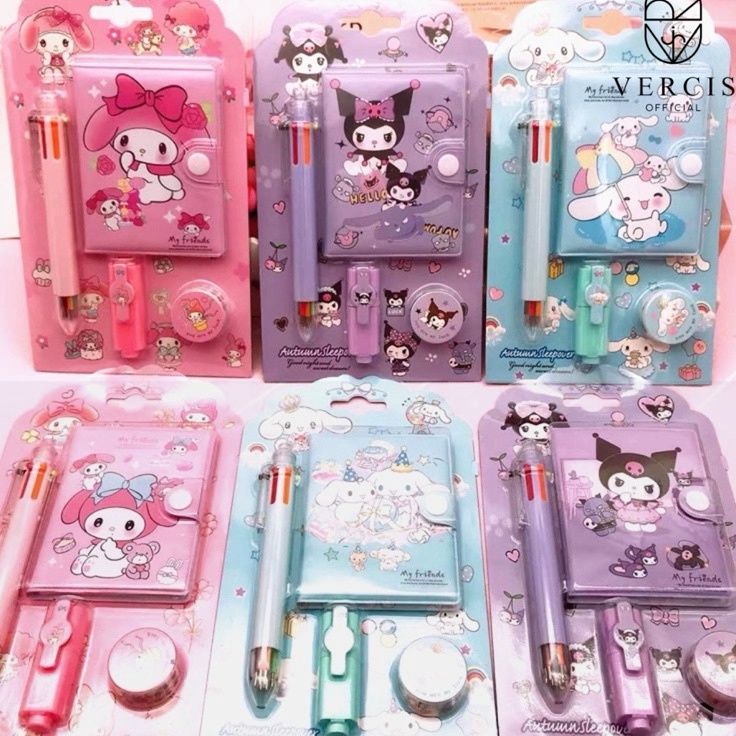 

Ready Laris Notebook 4in1 Buku Diary Aesthetic Sanrio Alat Tulis Perlengkapan Anak Buku Memo Mini Karakter Kuromi Cinnamoroll Melody Hadiah Ulang Tahun Anak Kado Anak Souvernir