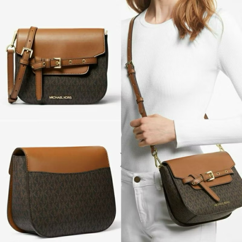Tas branded wanita MK Emilia Small Saddle Crossbody AUTHENTIC sz 21x17x8cm