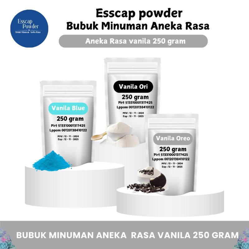 

Bubuk Minuman Rasa Vanila 250g – Minuman Instan Praktis, Lezat, dan Kekinian