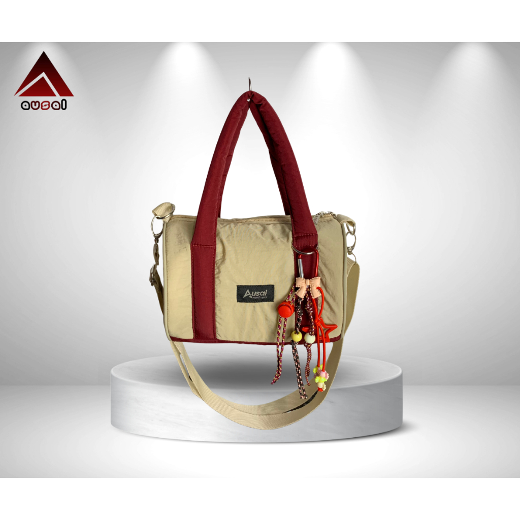 Mini duffle bag tas sling bag 3 in 1 tas bahu bahan parasut water repellent tas selempang wanita