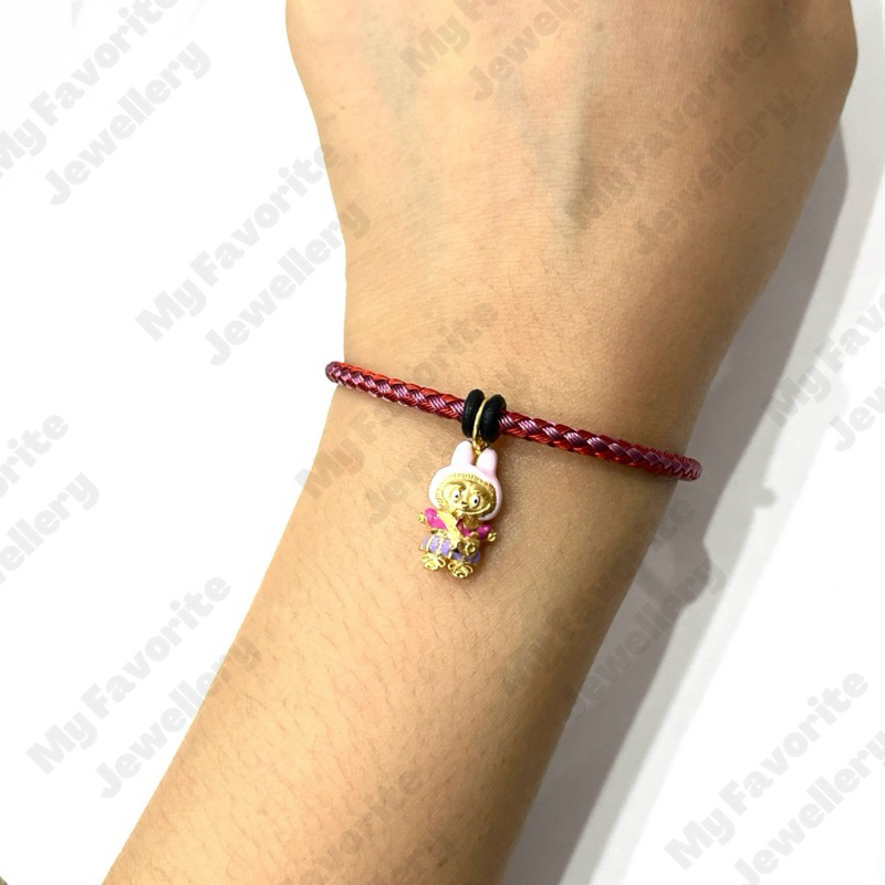 Gelang Tali dan Kalung Liontin Labubu  EMAS ASLI Kadar 700 16K