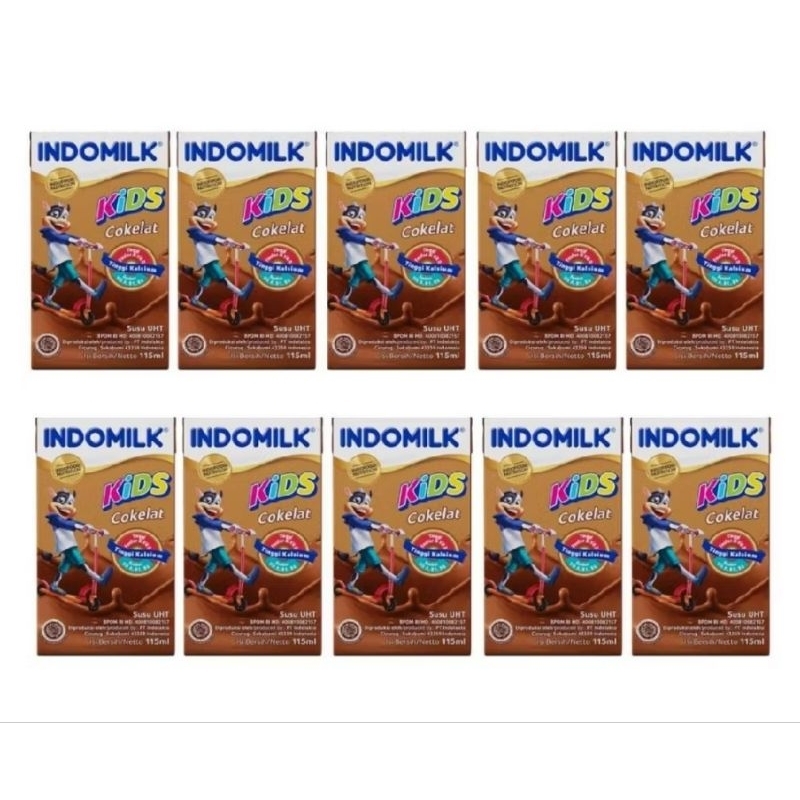 

Indomilk Kids UHT Rasa Cokelat Stroberi 1 Paket isi 10 Pcs @115ml