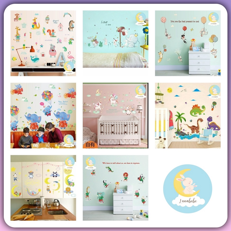 Termurah  Wall sticker dinding anak karakter kartun WallSticker Alphabet Peta Dunia Animal World Map