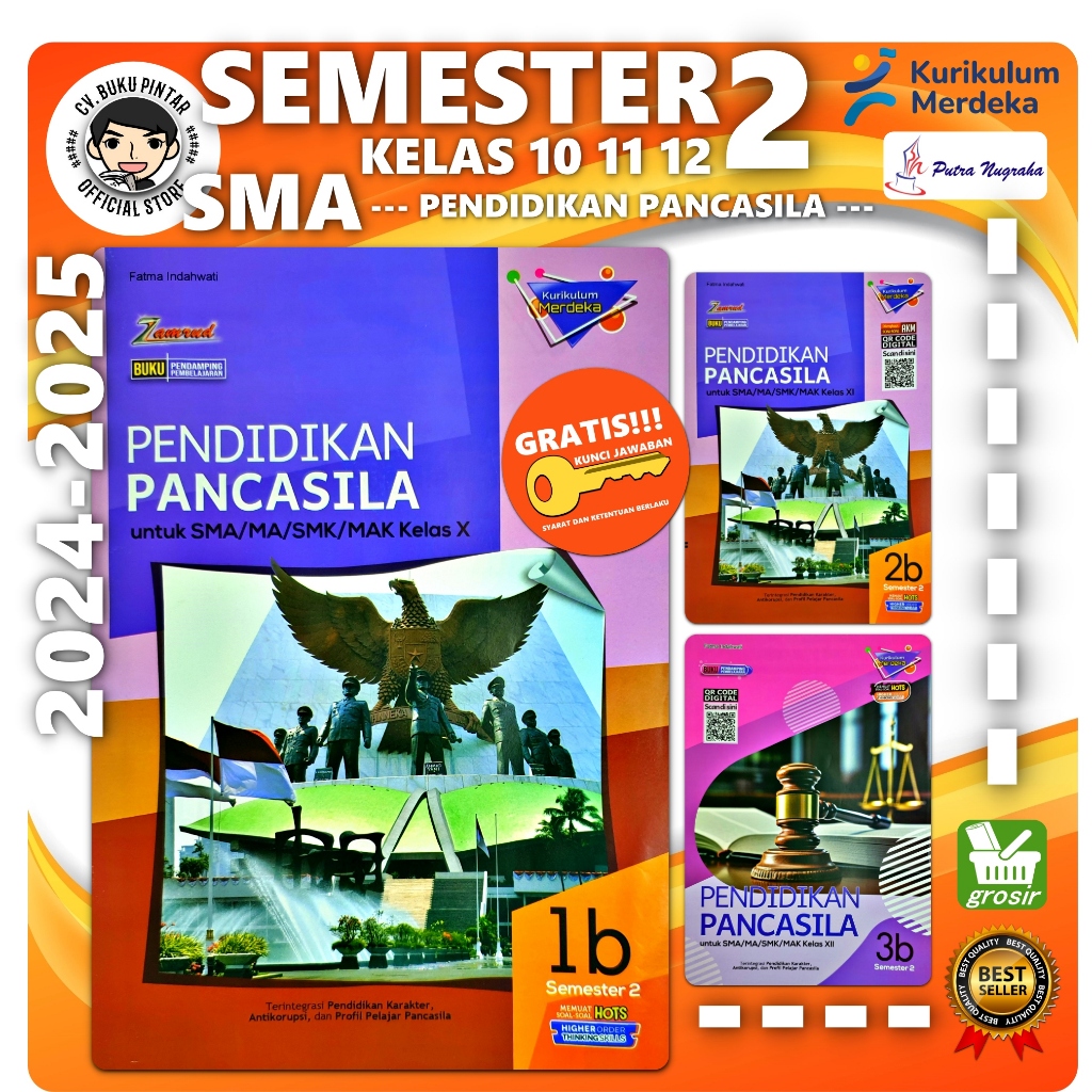 LKS PP PENDIDIKAN PANCASILA PKN PPKN SMA/ MA KELAS 10 11 12 SEMESTER 2 KURIKULUM MERDEKA | Zamrud PU