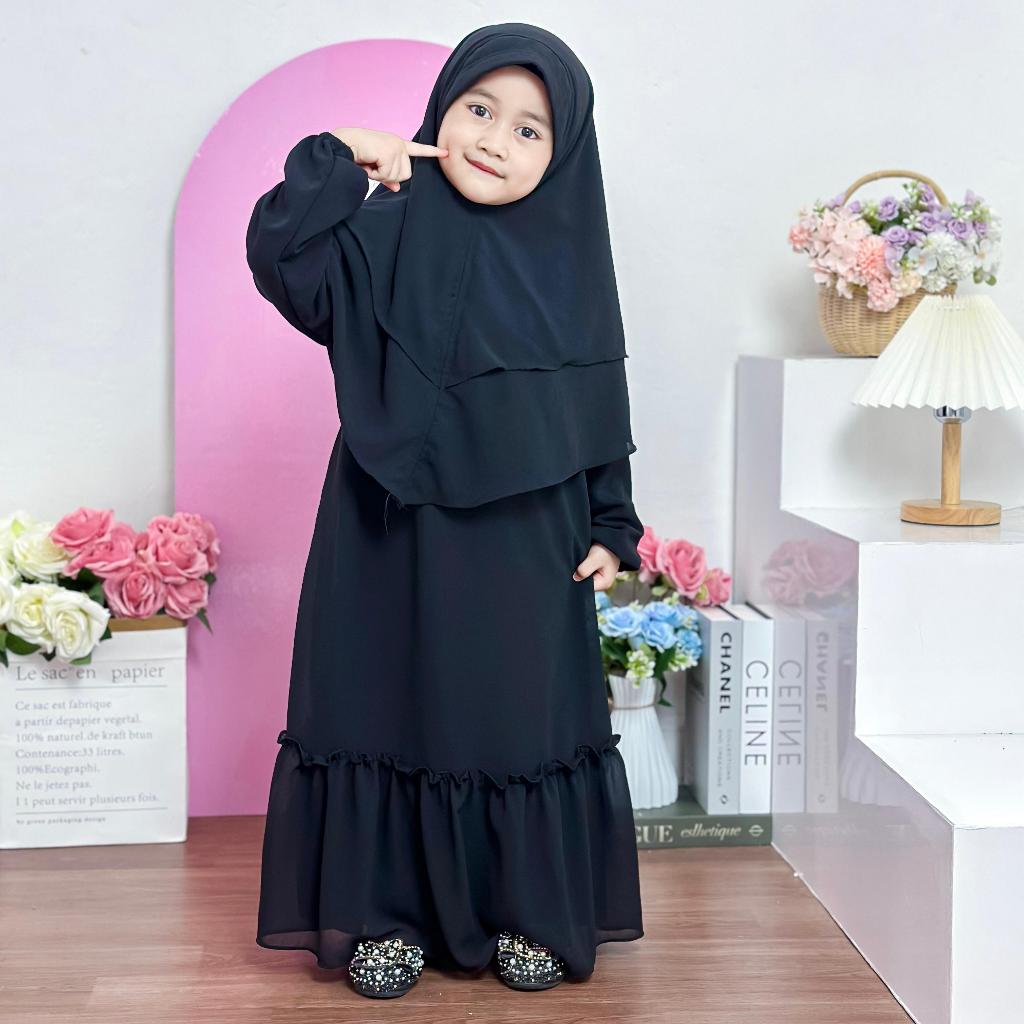 Promo Baju Gamis Hitam Putih Anak Perempuan Umur 4 Sampai 10 Tahun