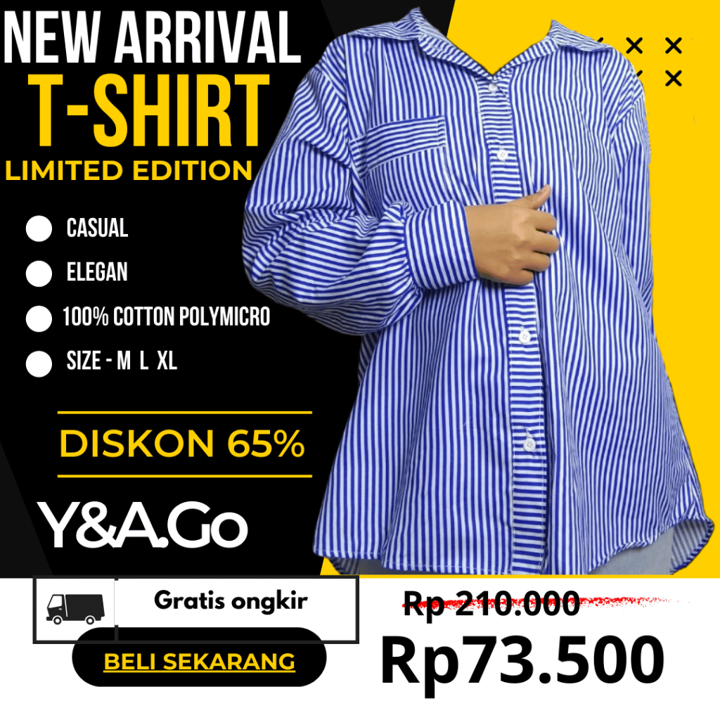 KEMEJA OVERSIZE /KEMEJA SALUR / KEMEJA UNISEX Y&A