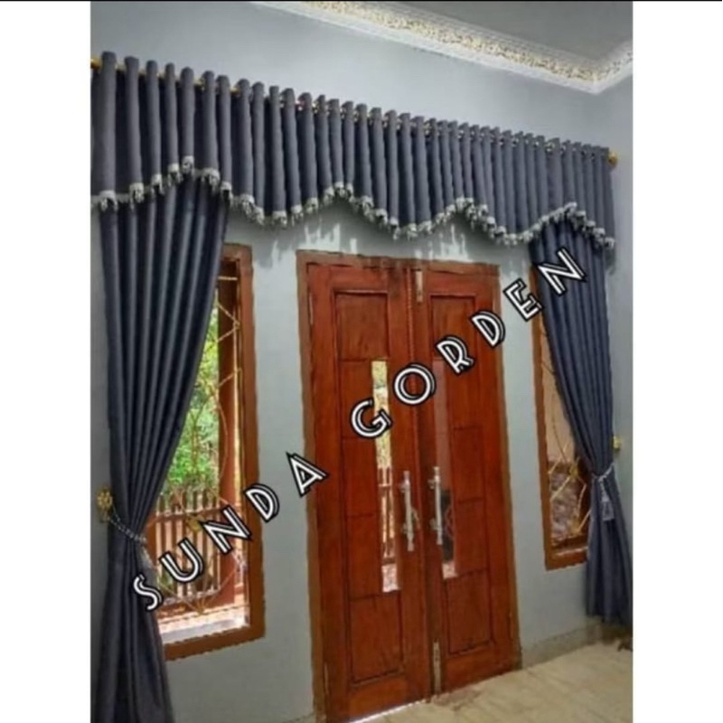 Gorden Poni Pintu utama ukuran gorden kiri kanan 7 gelombang