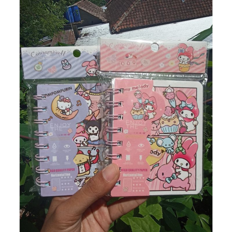

Notebook ring diary catatan A7 isi 75lembar sanrio series