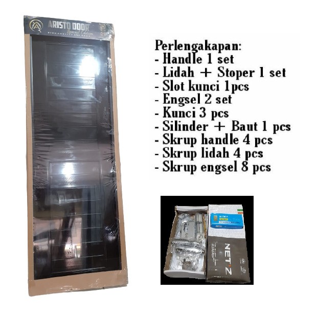 TERLARIS ARISTO DOOR PINTU KAMAR MANDI PINTU UPVC HITAM BLACK SERIES