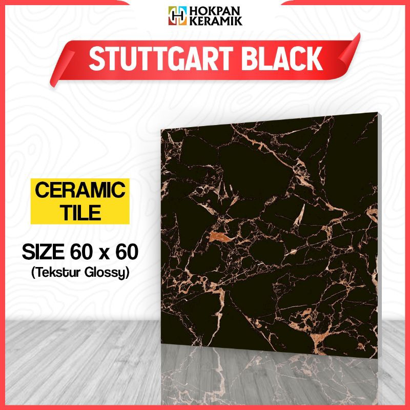 KERAMIK LANTAI UKURAN 60X60 STUTTGART BLACK