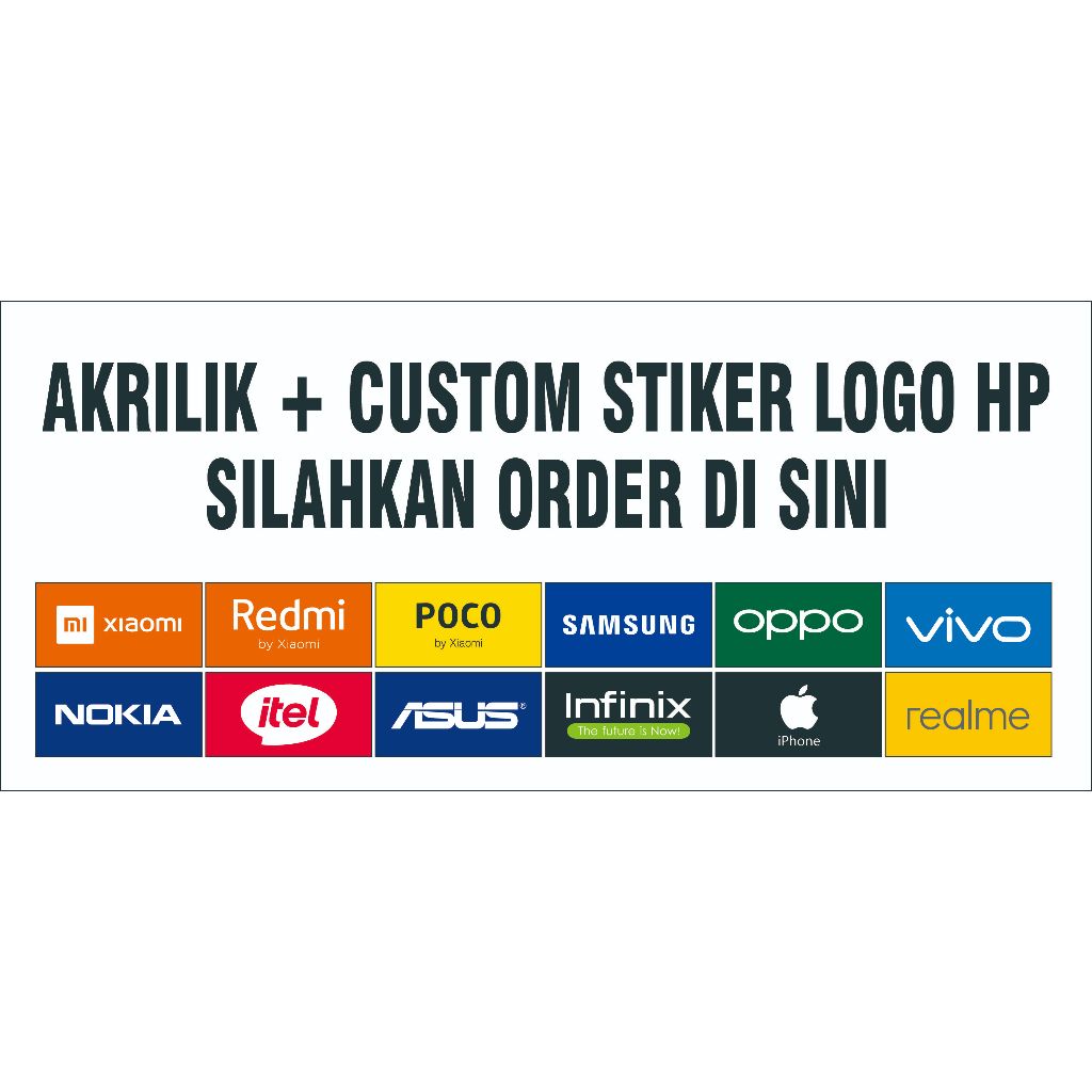 

AKRILIK + PRINT STIKER VINYL LOGO HP SEMUA MERK