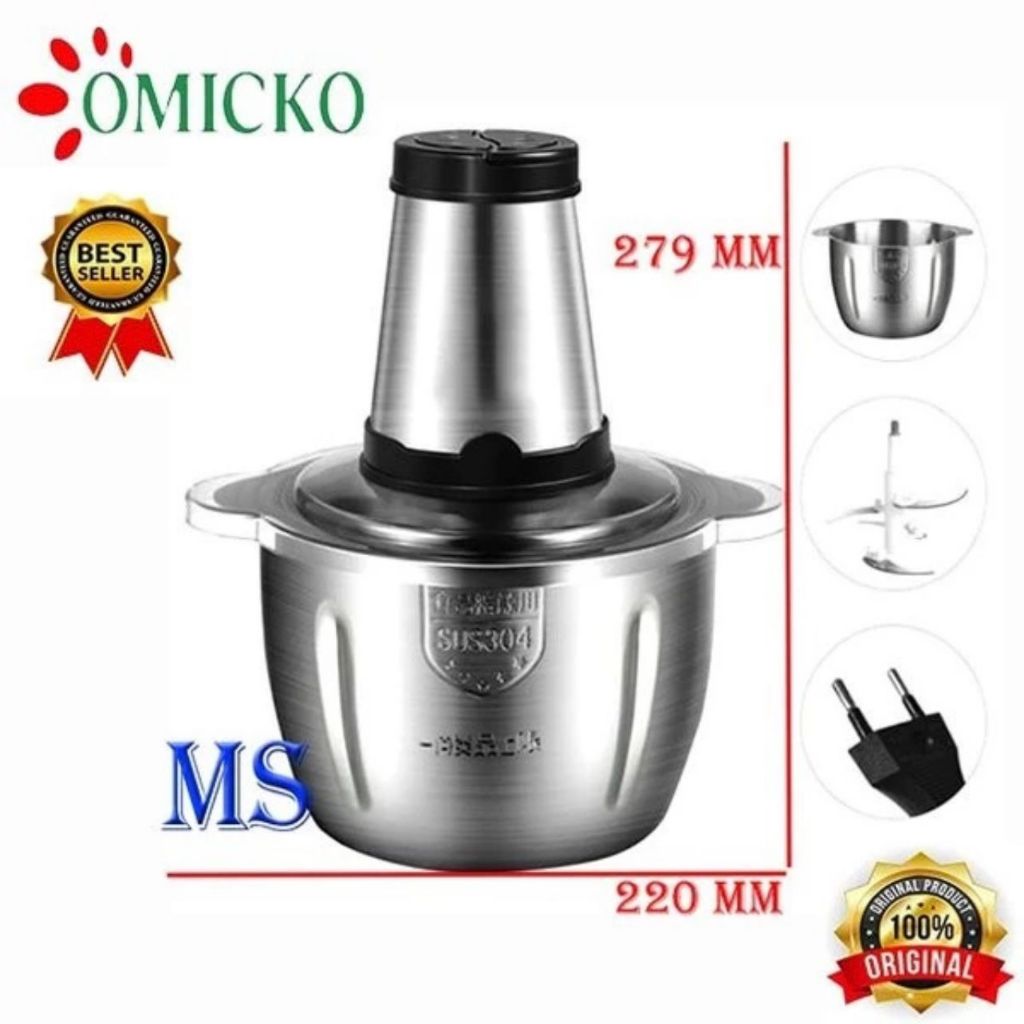 BLENDER MEAT GRINDER CHOPPER OMICKO STAINLEES STEEL