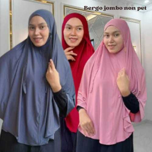 HIJAB INSTAN BERGO JUMBO TALI BAHAN JERSEY PREMIUM