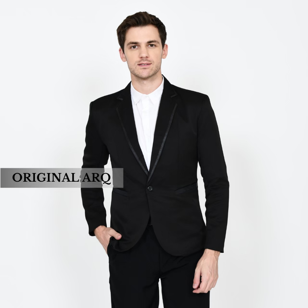 BLAZER PRIA FORMAL JAS KANTOR WARNA HITAM JAS PRIA MODEL SLIMFIT JAS UNTUK KERJA