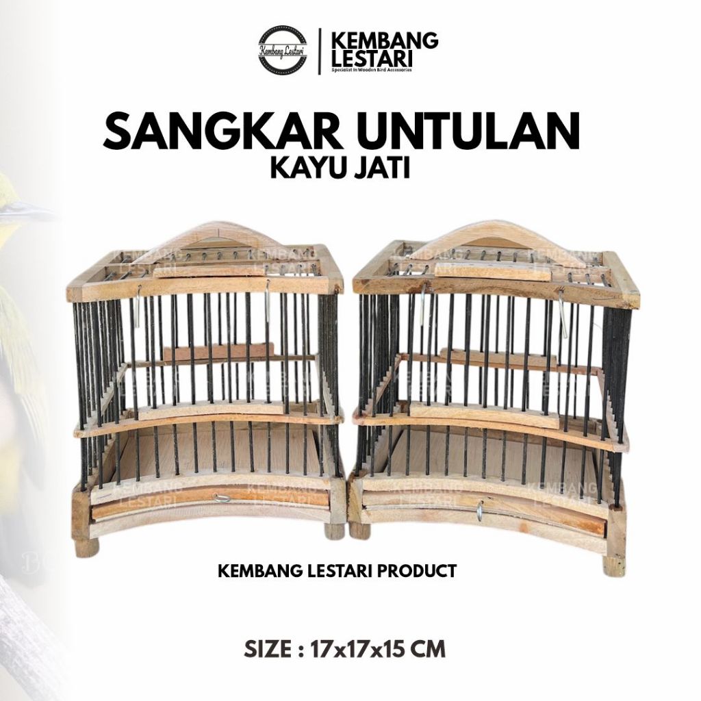 SANGKAR UNTULAN KAYU JATI PLECI DAN KONIN KUALITAS TERBAIK