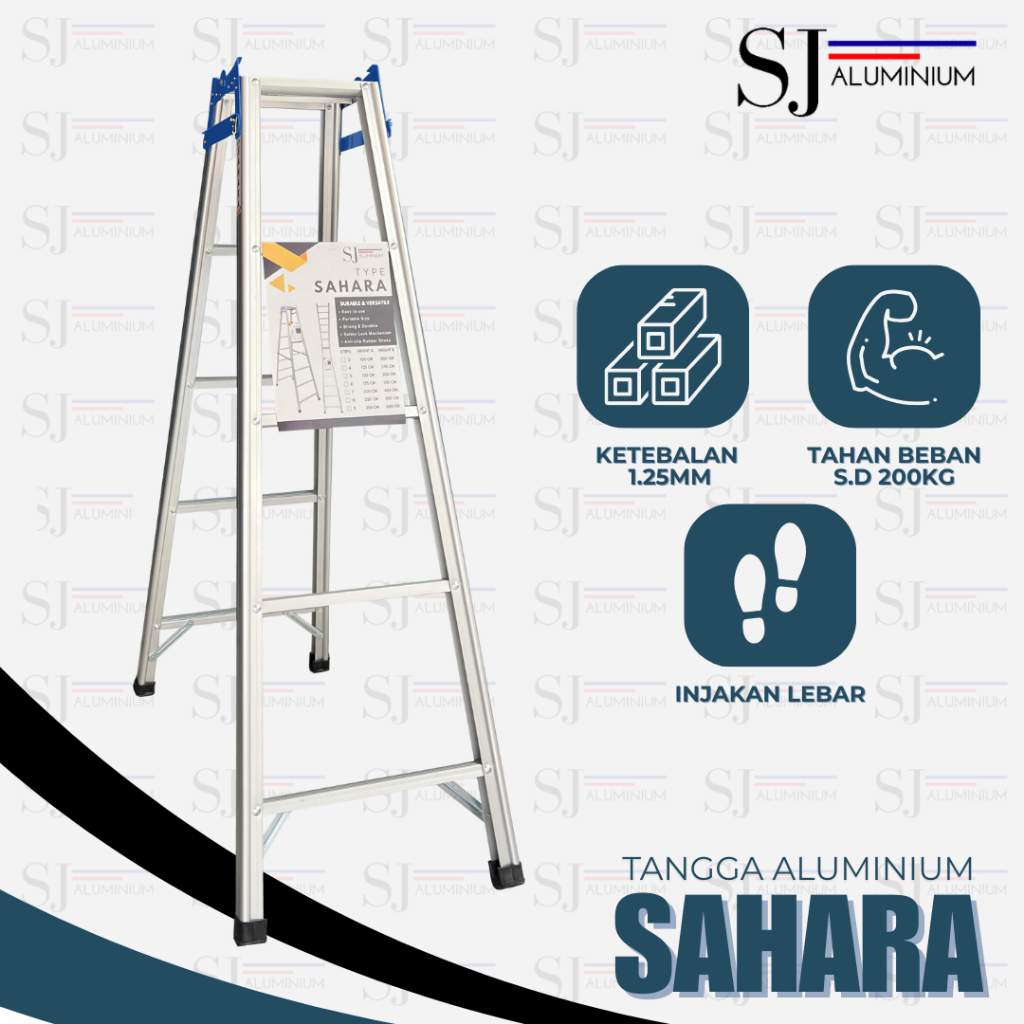 TANGGA SAHARA - Tangga Lipat Aluminium - Tangga Aluminium / Aluminium Ladder - JUMBO Biru 1,5 M / 1,