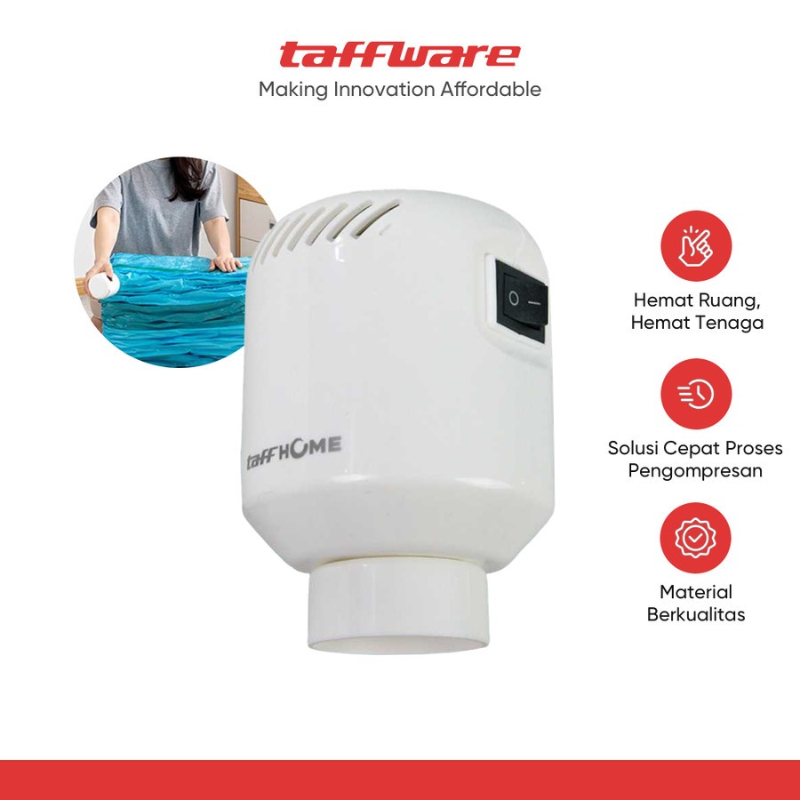 TaffHOME Pompa Vakum Elektrik Tas Penyimpanan Pakaian EU Plug - GR-204