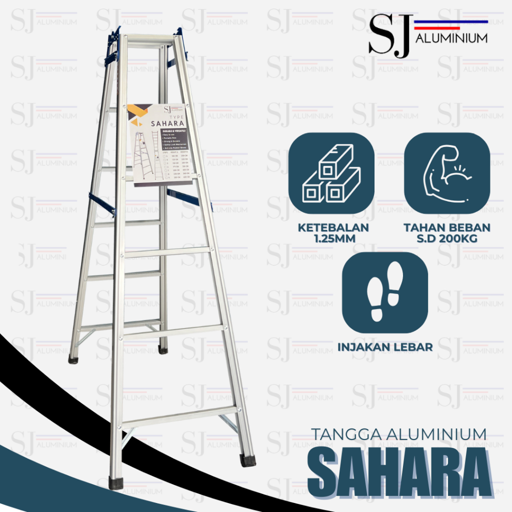 TANGGA SAHARA - Tangga Lipat Aluminium - Tangga Aluminium / Aluminium Ladder - JUMBO Biru 1,75 M / 1