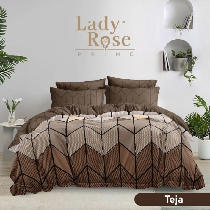 Bedcover Lady Rose size 180 x 200 ( 6 kaki) Minimalis 4