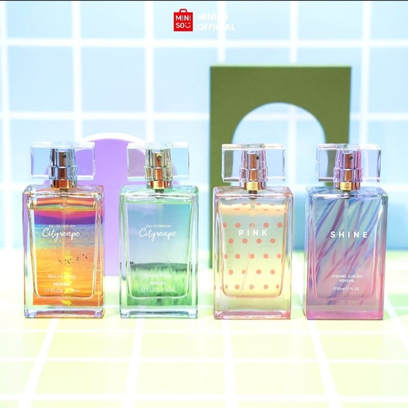 MINISO parfum SHINE / GREEN / SUNRISE / PINK PERFUME. 50ml. Parfum minuso surabaya