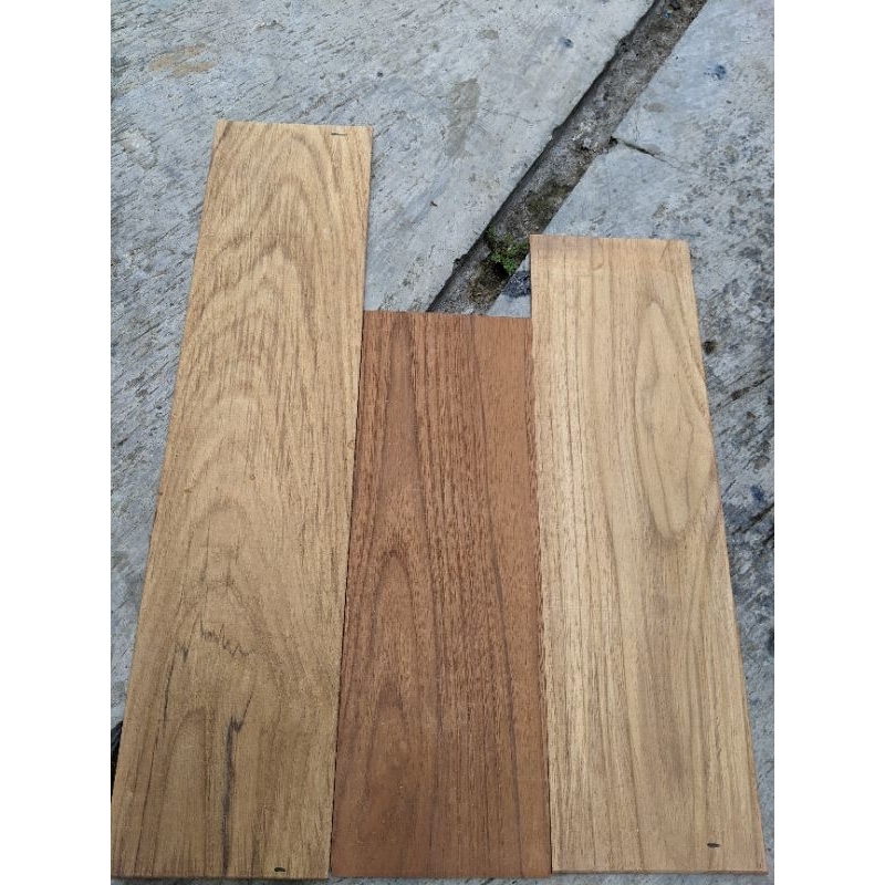 veneer kayu tipis jati galih 2mm x 12 x 32-77 cm