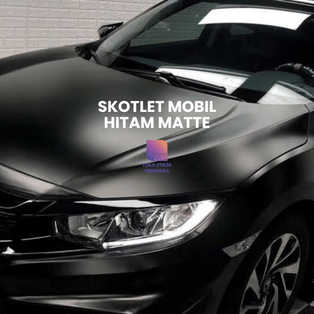 Sticker Skotlet Hitam Doff Glossy Motor Mobil Polos Warna Piano Black Metalik Matte Mengkilap Tahan