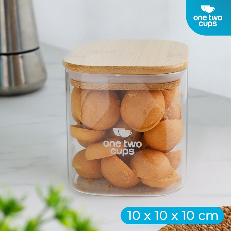 One Two Cups Toples Kaca Penyimpanan Makanan Coffee 10x10x10cm//7RHZZ7TP