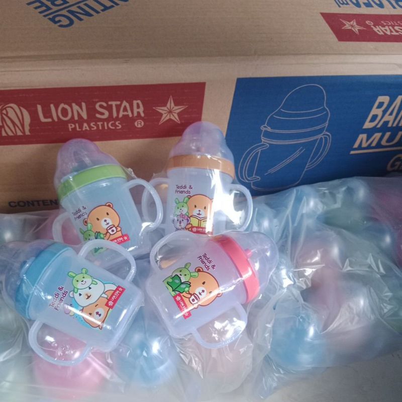 Terlaris [A22] Gelas Bayi Sedotan Lion Star 250 Ml + Tutup Bambi Mug / Gelas Minum Susu Anak Bayi