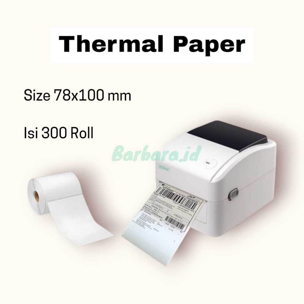 

THERMAL PAPER /Kertas Sticker Label Thermal Resi 78x100 mm | Isi 300 Lembar per Roll/ KERTAS THERMAL MURAH DAN TERLENGKAP