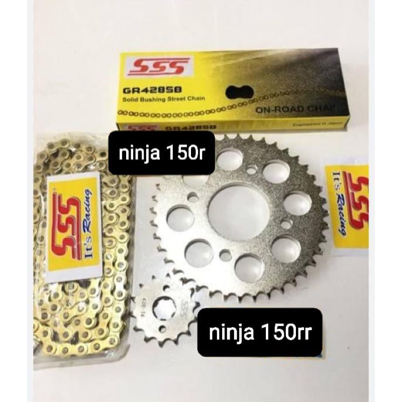 gear ninja 150r ninja 150rr ninja ss ninja 2tak 428 GEAR SET SSS 1 SET GEAR SSS 100% ASLI gear depan