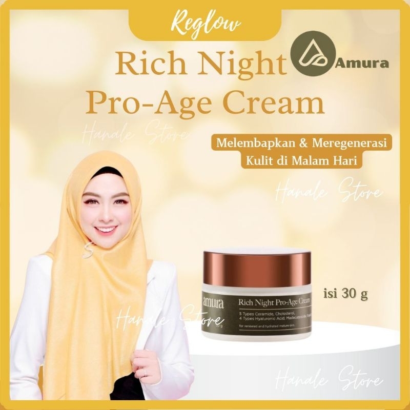 Amura Rich Night Pro-Age Cream Memudarkan Flek Hitam mengglowingkan kulit
