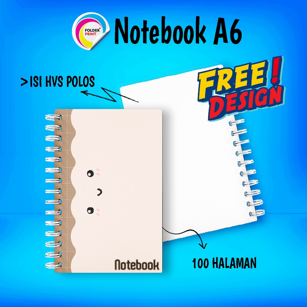 

Notes Custom A6 Spiral Block Note 100 Halaman Cover Depan Belakang