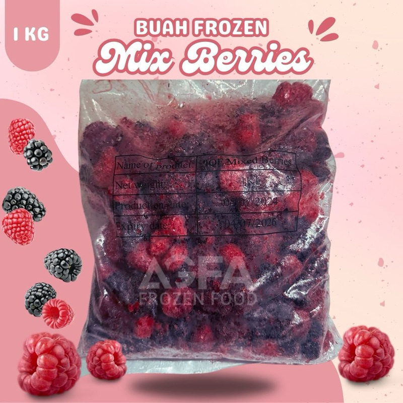 

Buah Beku 1kg / Buah Frozen / Frozen Fruits / Mix Berries / Strawberry / Leci 1kg / Blueberries 1kg