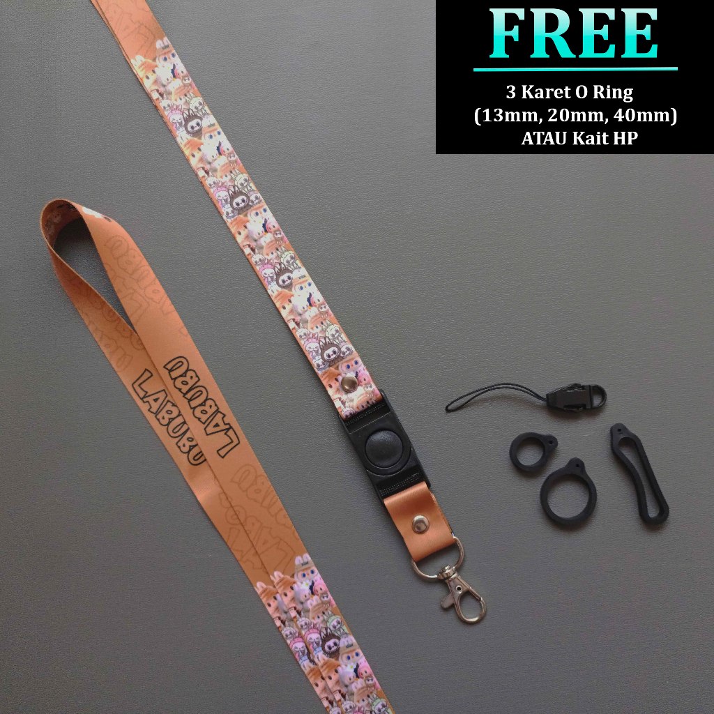 

Lanyard ID Card Labubu - Tali Gantungan Handphone Nametag Labubu