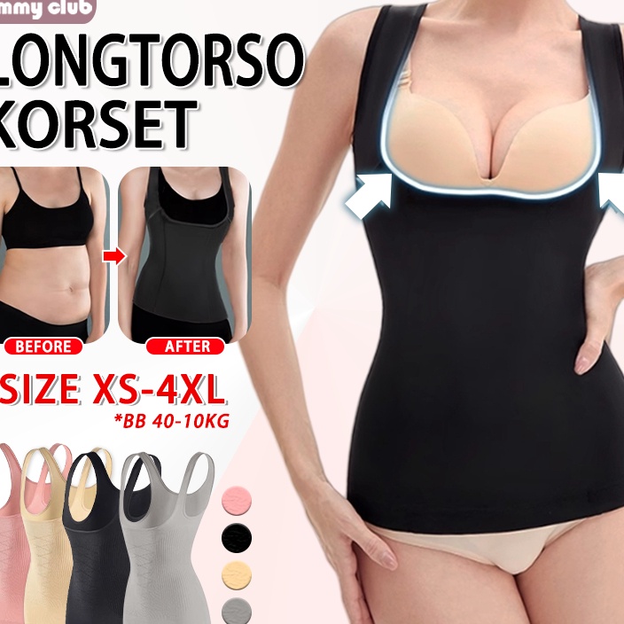 Bonus Korset Longtorso Seamless Tanktop Bra Dalaman Kebaya Korset Pelangsing Perut Korset Breast Lif