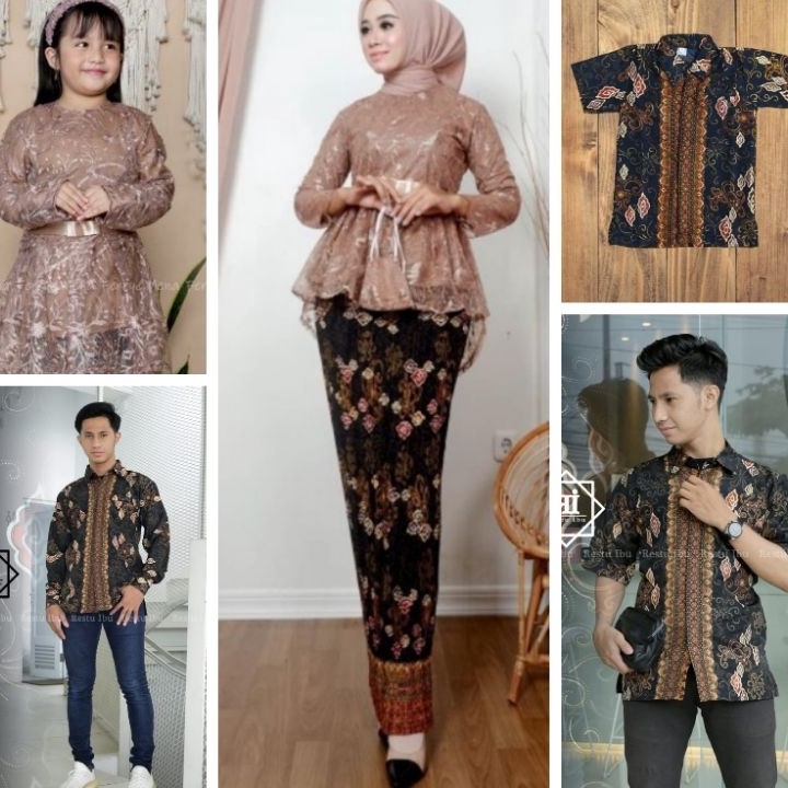 Set Couple Kebaya ModernKebaya Sarimbit PestaKebaya Ibu dan Anak Couple Kemeja BatikSetelan Kebaya M