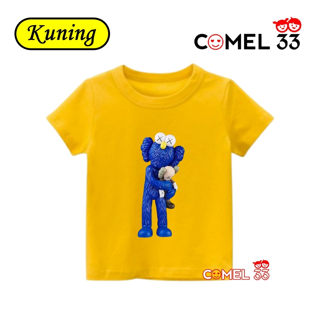 Kaos Anak Cowok Motif Kaws Biru