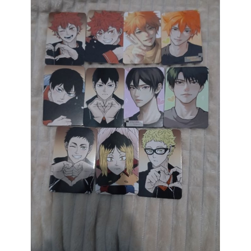 Photocard dan Postcard Fanart Haikyuu Kageyama, Tsukishima, Hinata, Daichi, Ushijima, dan Kenma